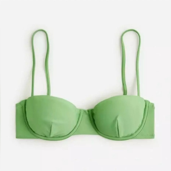 J. Crew Women’s Balconette Underwire Bikini Top BX612 Size 32B In Green NWT - Picture 1 of 6